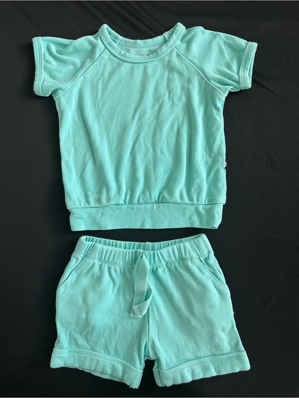 Kyte BABY Seafoam Ribbed Waist Shorts Set